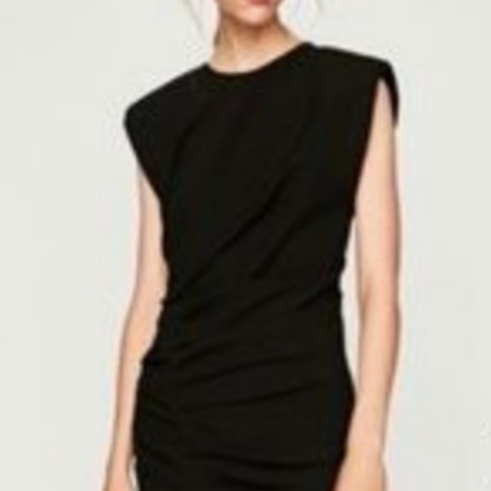 Zara asymmetrical black dress
